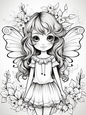 Фея, цветы и бабочки