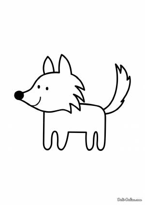 Раскраска Волк для малышей