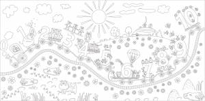 Раскраска для детей Веселые цифры 450х910 мм