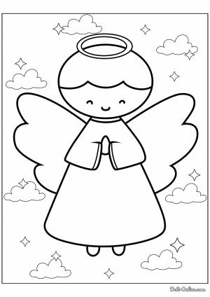 Раскраска Простой ангел для дошкольников
