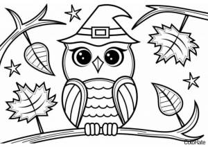 Раскраска Сова на веточке