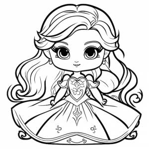 Черно-белая художественная раскраска для детей, счастливая принцесса, детские раскраски, полностью белый детский стиль