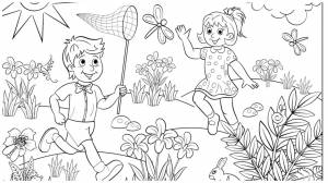 Раскраска лето для дошкольников