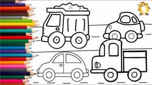 Раскраска для детей МАШИНКИ