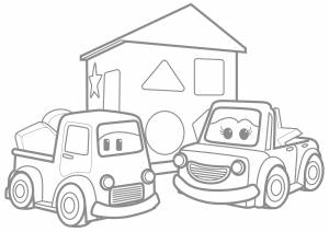 Раскраски Умные Машинки для малышей