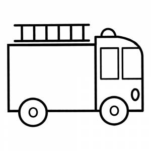 Раскраска Пожарная машина для малышей