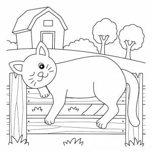 Раскраска кошка для детей