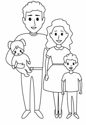 Рисунок семья раскраска