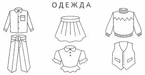 Раскраска Одежда для детей