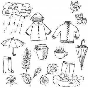 Раскраска осенняя одежда