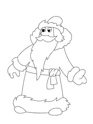 Раскраски Раскраска Дед мороз простые раскраски, Download print coloring page