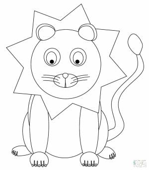 Раскраски Раскраска Лев простые раскраски, Download print coloring page