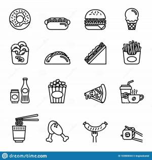 Раскраски Еда тока бока