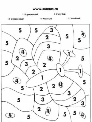 Раскраски по номерам и цыфрам для детей