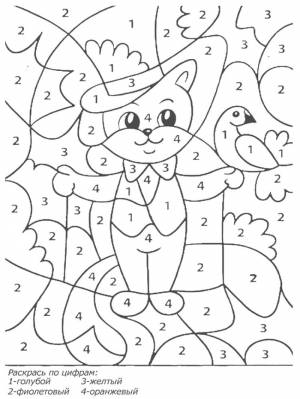 Раскраска по номерам для детей 4-5 лет, разная тематика