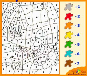 Онлайн раскраска по цифрам Мышка