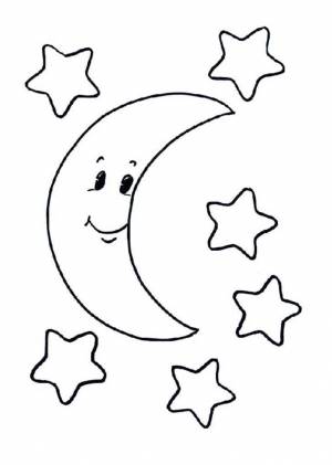 Раскраски Луна и звёзды для детей