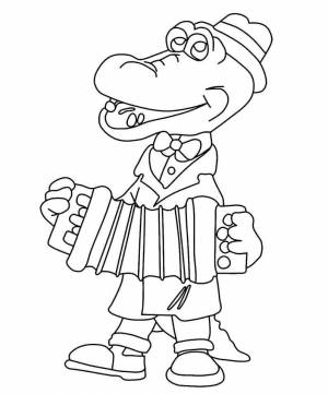 Раскраска Крокодил Гена 15