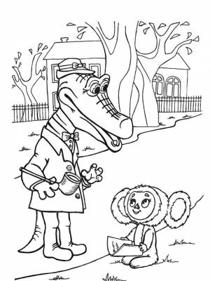 Раскраски Крокодил Гена   в формате