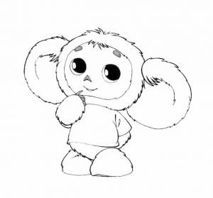 Раскраска Чебурашка