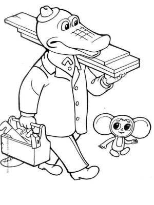 Раскраски Крокодил Гена