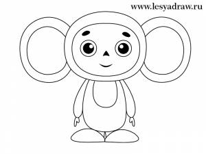 детская раскраска на тему чебурашка и крокодил гена