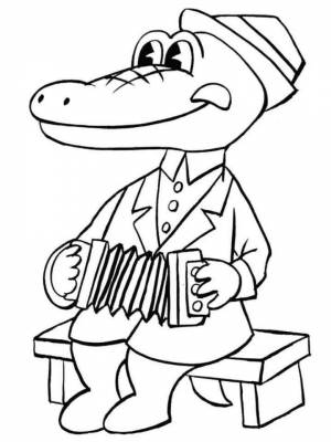 Раскраска Крокодил Гена для мальчиков
