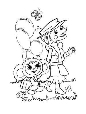 Крокодил гена и чебурашка картинки раскраски