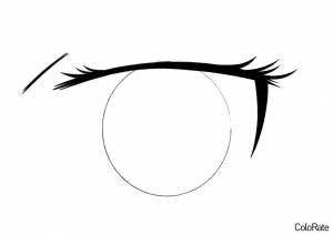 Раскраска Минималистичный аниме-глаз