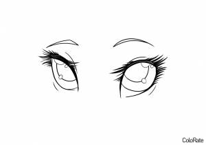 Раскраска Аниме глаза