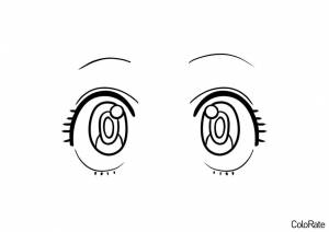 Раскраска Милые глаза из аниме