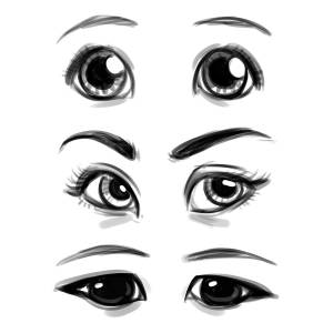 Красивые мультяшные глаза для срисовки