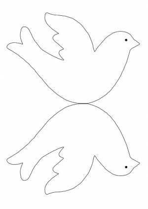 Раскраски Раскраска Трафарет голубя Трафареты для вырезания глаза