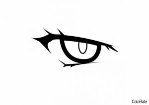 Раскраска Стильный аниме-глаз