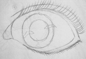 Раскраски Аниме, Раскраска Глаза аниме контур глаза