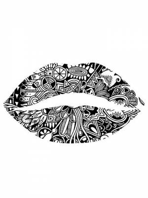 Раскраска Губы для детей