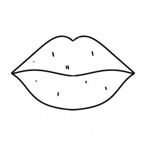 Губы в стиле каракули ручной работы векторная иллюстрация изолирована на белой странице раскраски
