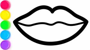 Как Нарисовать и Раскрасить Губы Раскраски для Детей