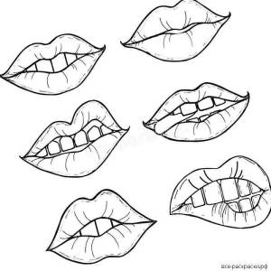 Раскраски Губы девушки