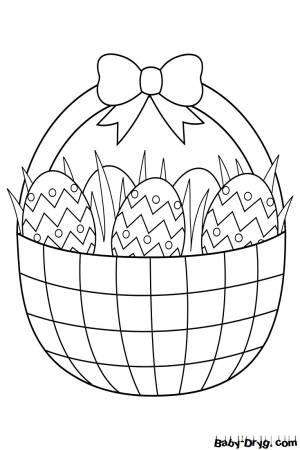 Раскраска Пасхальная корзинка