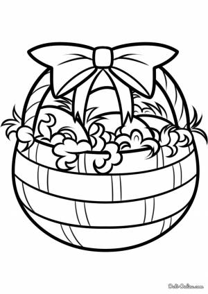 Раскраска Пасхальная корзинка