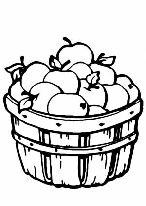 Раскраска Корзина яблок