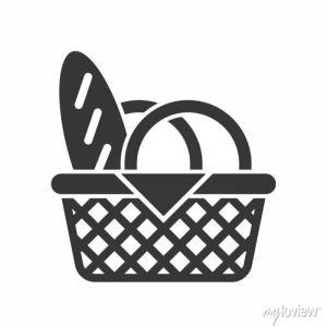 Корзина для пикника и хлеб, набор продуктов питания и напитков, картины на стену