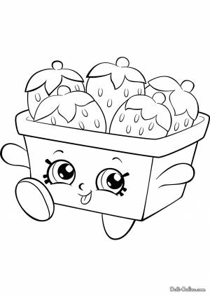 Раскраска Шопкинс Клубничная корзинка