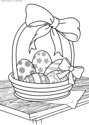 Раскраска Пасхальная корзинка