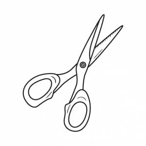 Boceto de tijeras de dibujo lindo imprimible para colorear