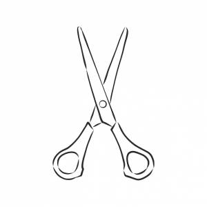Ilustración de tijeras de estilo doodle