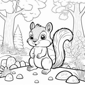 Раскраска белка для детей 3, 4, 5, 6, 7, 8 лет