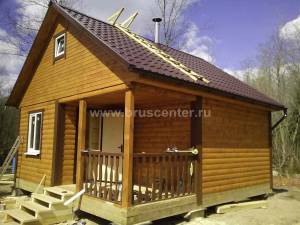 Покраска бани из бруса