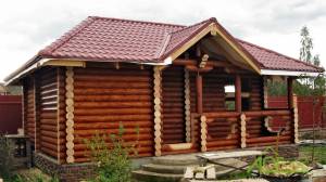 Баня с террасой проект №46 площадь 39 м² 5,85х7,8 , цена 1109000